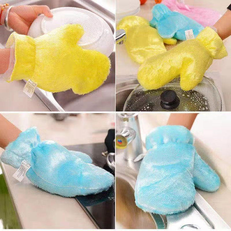 2372 Fiber Reusable Multipurpose Dishwashing Gloves Household Kitchen ( 1 pc ) - Your Brand