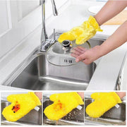 2372 Fiber Reusable Multipurpose Dishwashing Gloves Household Kitchen ( 1 pc ) - Your Brand