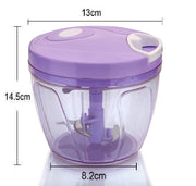 2180 Manual 2in1 Handy 1 Litre Plastic Dori Chopper, Cutter with SS Blades and Whisker Blade (1000 ml) - Your Brand