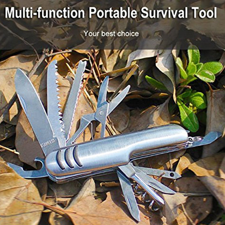 0500 Multi functional Stainless Steel Folding Pocket Knife (11 in 1 screwdriver) - Your Brand