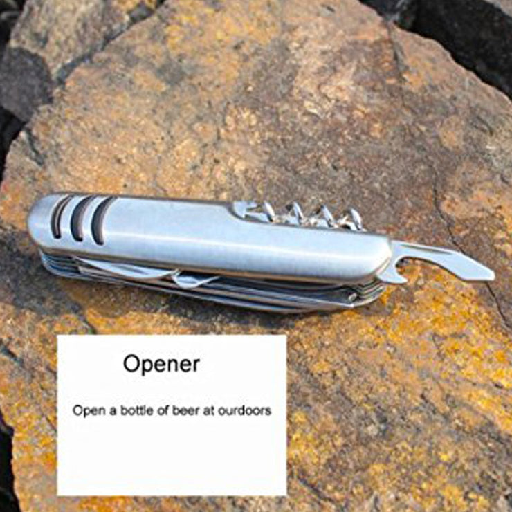 0500 Multi functional Stainless Steel Folding Pocket Knife (11 in 1 screwdriver) - Your Brand