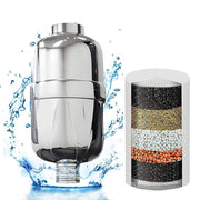 1671 Hard Water Filter with Multi Function Overhead Shower, Chrome Finish - Your Brand