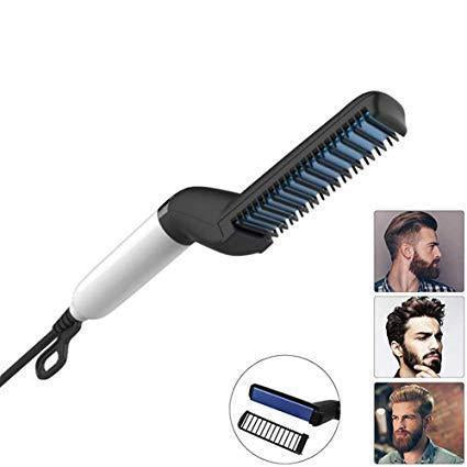 0348 Men's Beard and Hair Curling Straightener (Modelling Comb) - Your Brand