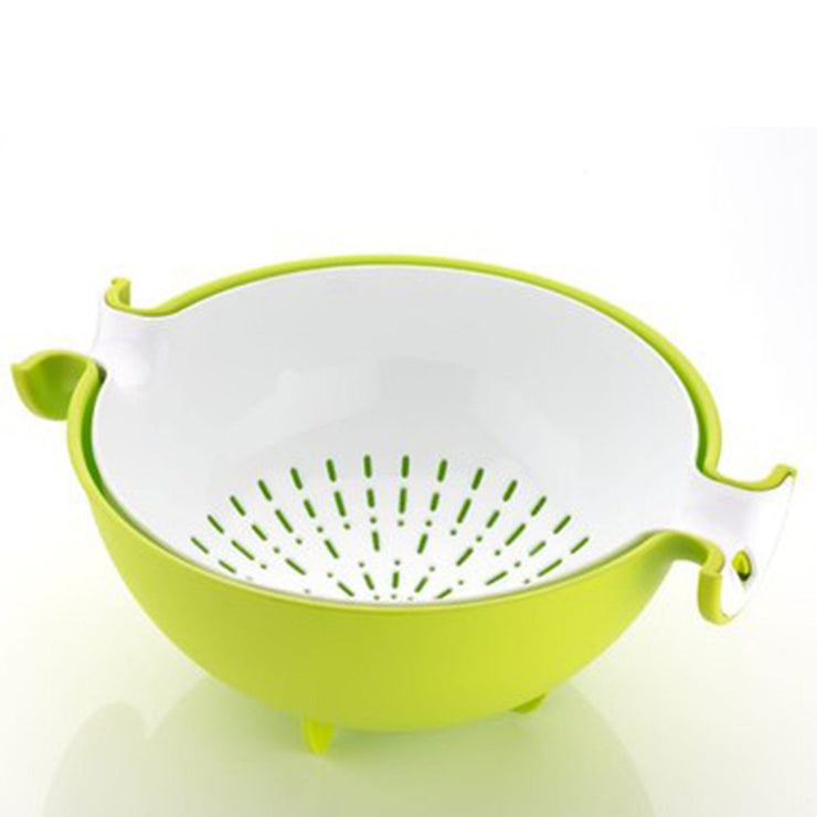 0728 Multifunctional Washing Fruits & Vegetables Basket Strainer and Detachable Drain Basket Bowl - Your Brand