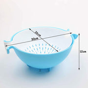 0728 Multifunctional Washing Fruits & Vegetables Basket Strainer and Detachable Drain Basket Bowl - Your Brand