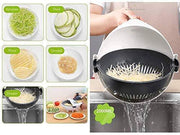 2161 10 in 1 Multifunctional Vegetable Fruits Cutter/Slicer Shredder with Rotating Drain Basket - Your Brand