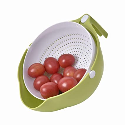 1093 Multi-Functional Washing Fruits and Vegetables Bowl & Strainer with Handle - Your Brand