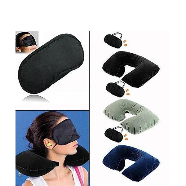 0505 -3-in-1 Air Travel Kit with Pillow, Ear Buds & Eye Mask - Your Brand