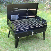 0125 Stainless Steel Briefcase Style Barbecue Grill Toaster (Medium, Black) - Your Brand