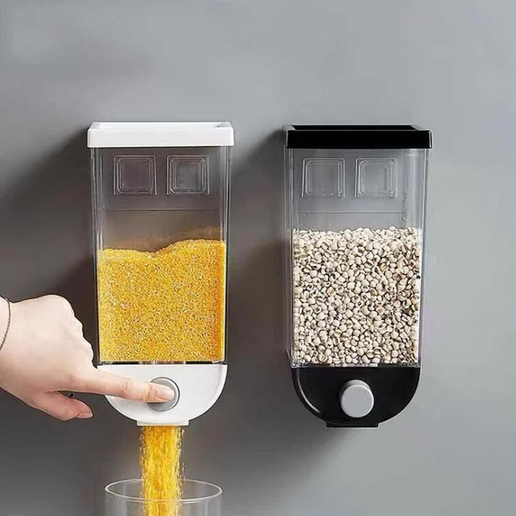 2325 Wall Mounted Cereal Dispenser Tank Grain Dry Food Container (1500ML) (Multicolour) - Your Brand