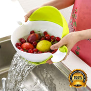 0728 Multifunctional Washing Fruits & Vegetables Basket Strainer and Detachable Drain Basket Bowl - Your Brand