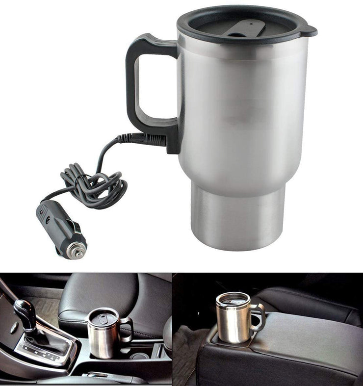 0551 -12V Car Charging Electric Kettle Mug (Silver) - Your Brand