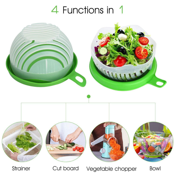 0743 Salad Cutter Bowl Upgraded Easy Salad Maker, Fast Fruit Vegetable Salad Chopper Bowl Fresh Salad Slicer - Your Brand