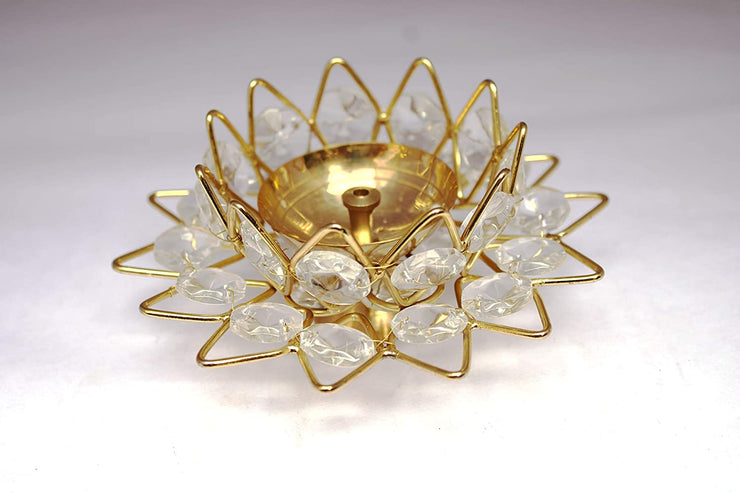 Crystal Lotus Plate Akhand Diya