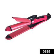 0385 2 in 1 Hair Straightener and Curler Machine For Women | Curl & Straight Hair Iron - Your Brand