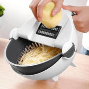 2161 10 in 1 Multifunctional Vegetable Fruits Cutter/Slicer Shredder with Rotating Drain Basket - Your Brand